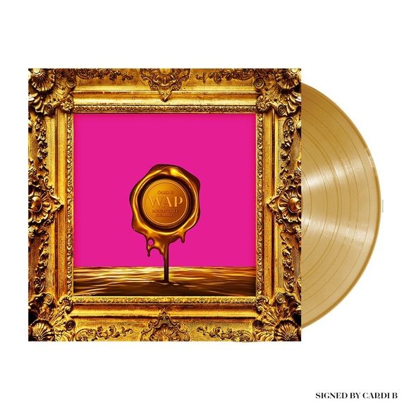 Limited Edition Gold SIGNED Cardi B WAP Vinyl - Picture 5 of 5
